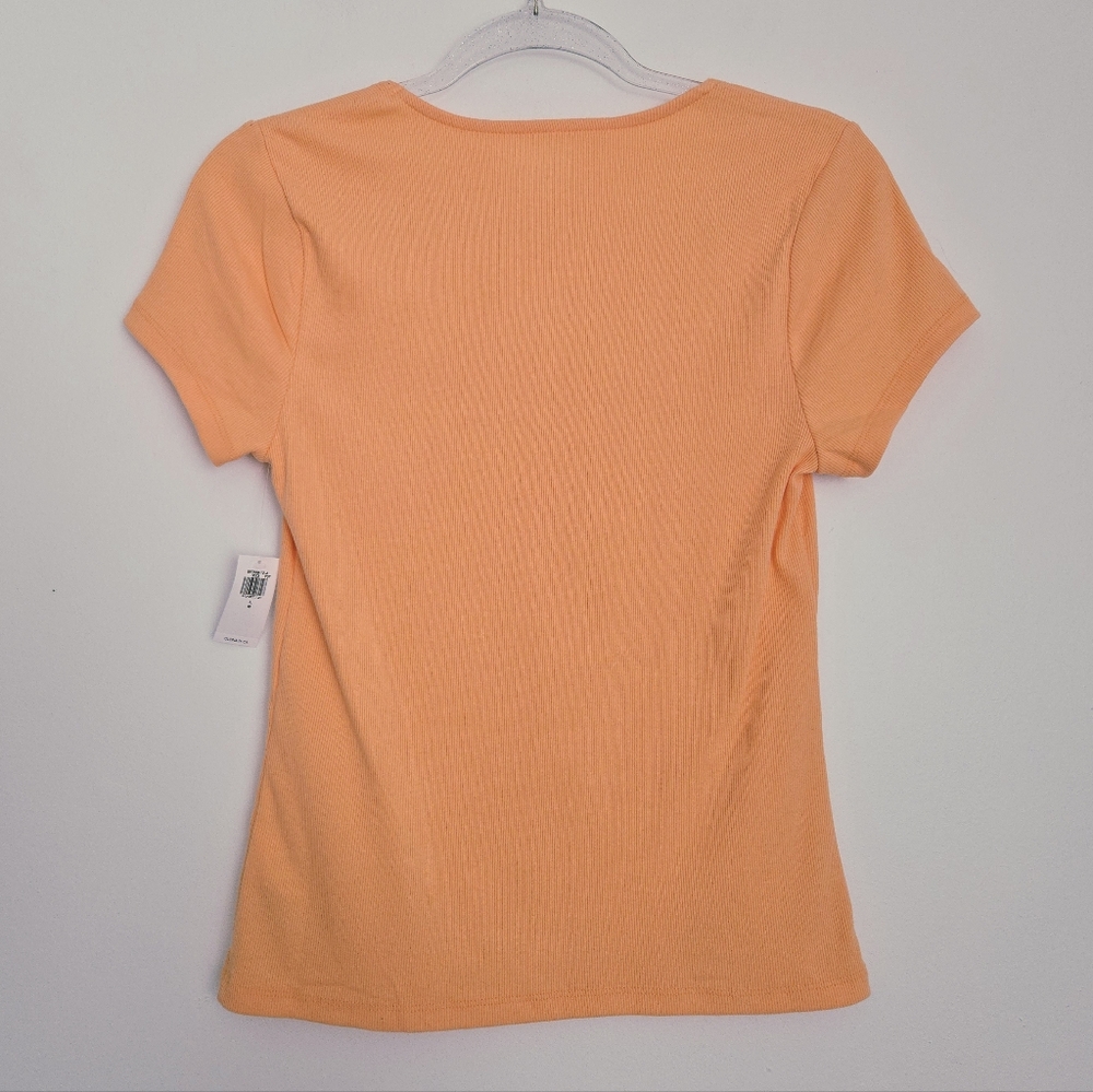 Orange Ribbed Top Size Large - Picture 2 of 3